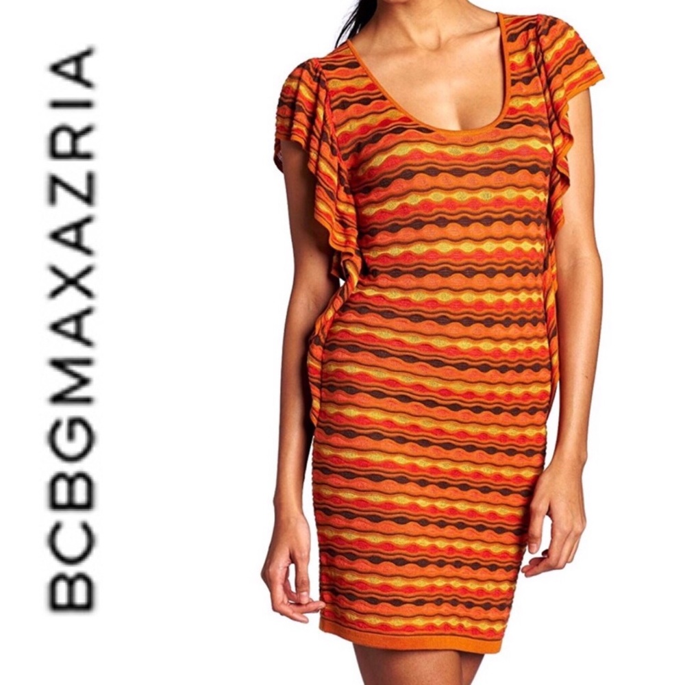 ❌SOLD❌ BCBG Max Azria dress with ruffle sides